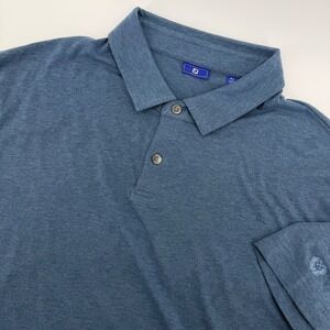 FootJoy Polo Shirt Mens XL Blue Heathered Short Sleeve Performance Golf Tee